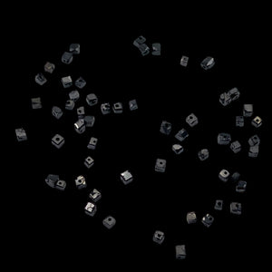 Natural Black Diamond Cube Tube 2.9cts Beads | 1x1mm to 2x1mm | 67 Beads |