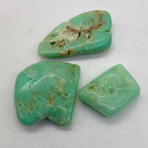 Chrysoprase Natural Nugget Beads 34g | 28x30x10mm, 35x31x19mm, 39x24x8mm| Green|