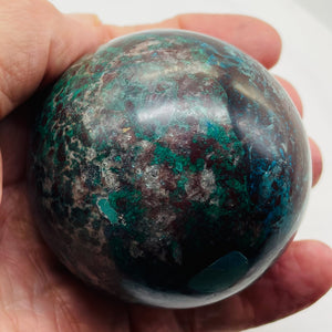 Chrysocolla 418g Sphere | 2 1/2" | Green Blue Tan | 1 Collector's Item |