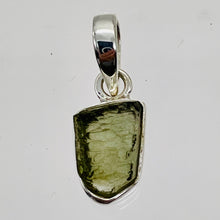 Load image into Gallery viewer, Moldavite 8.88ct Sterling Silver Free-form Pendant| 7/8&quot; Long| Green| 1 Pendant|
