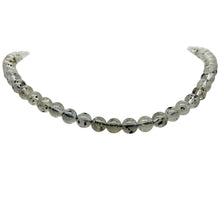 Load image into Gallery viewer, Tourmalinated Quartz Bead Strand |7mm | 15.5&quot; Long | Clear, Black | 56 Beads |
