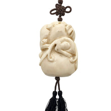 Load image into Gallery viewer, Intricate Waterbuffalo Bone Leopard Dragon Leaf Necklace 8128K
