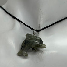 Load image into Gallery viewer, Labradorite Stone Dolphin Pendant Necklace| 3/4&quot; Long | Green, Rainbow |
