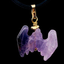 Load image into Gallery viewer, Amethyst Bat Pendant Necklace | Semi Precious Stone Jewelry | 14k Pendant

