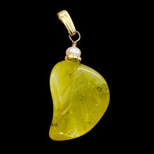 Load image into Gallery viewer, Jade Carved Leaf Sterling Silver Drop Pendant | 1 1/4&quot; Long| Green | 1 Pendant|
