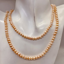 Load image into Gallery viewer, Fresh Water Pearl Knotted on Silk Round | 36&quot; Long | Pink | 1 Necklace
