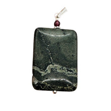 Load image into Gallery viewer, Tsunami Stone and Garnet14K Gold Filled Pendant | 35x25x7.5mm | Green, Red |
