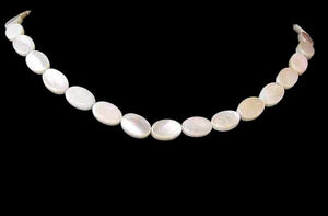 Natural Mother of Pearl Shell 12x8mm Oval Bead Strand 104367