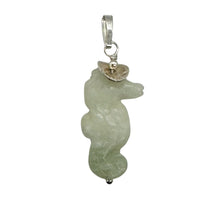 Load image into Gallery viewer, Serpentine Seahorse Sterling Silver Pendant | Green | 1 1/4&quot; Long | 1 Pendant |
