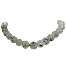 Load image into Gallery viewer, Tourmalinated Quartz Strand 9mm Round Beads| 15.5&quot; Long| Clear, Black| 40 Beads|
