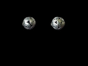 2 Hand Made Sterling Silver Celtic Life Spiral Triskillion Beads 001718