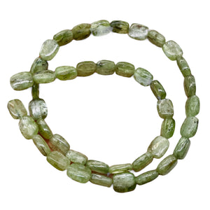 Silver Schiller Kyanite Bead Half Strand | 10x8mm | Green Silver | 20 Beads |