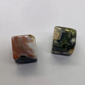 2 Ocean Jasper 14x14x14mm Cubes 1408