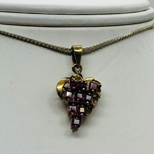 Ruby Gemstone Vermeil Pendant Necklace | Red | 1 inch long | 1 Pendant |