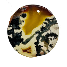 Load image into Gallery viewer, Limbcast Moss Agate Disc Pendant Bead | 34x2mm | Orange, White | 1 Bead |
