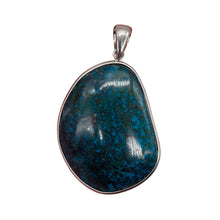 Load image into Gallery viewer, Chrysocolla Sterling Silver Oval Pendant | 2&quot; Long | Blue, Green | 1 Pendant |
