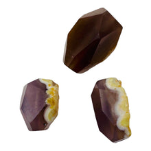 Load image into Gallery viewer, Chrysocolla Agate Faceted Free Form 3 Beads| 35x17 to 28x16mm | Lavender Clear |
