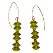 Load image into Gallery viewer, Natural Yellow Amber 6 Bead 14K Rose Gold Filled Dangle Earrings 1.5" Handmade
