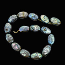 Load image into Gallery viewer, Platinum Green Oval Coin Pearl 8&quot; Strand 9948HS
