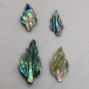 Abalone Leaf Pendant Beads | 21x10x2.5 - 32x20x2.5mm | Purple Blue |  Bead(s)