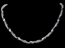 Load image into Gallery viewer, Festive! 18" Silver Bead Herringbone Twist Chain 10027B
