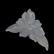 Load image into Gallery viewer, Chalcedony 15ct Hand Carved Flower Pendant Bead| 34X27X4mm| Blue| 1 Pendant Bead
