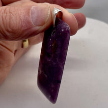 Load image into Gallery viewer, Natural Purple Lepidolite Large Rectangular Sterling Silver Pendant | 2 3/4&quot; |
