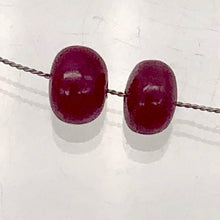 Load image into Gallery viewer, 2 Gemmy Natural Ruby 5.25x3.5mm Smooth Roundel Beads | 2.5 carats|
