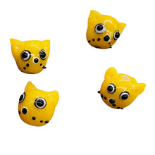 Load image into Gallery viewer, Kitty Cat Ceramic Round Beads | 15mm | Butterscotch Yellow | 4 Beads |
