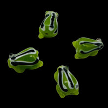 Load image into Gallery viewer, Frog Lampwork Glass Jumping Froggie Beads | 17x12x9mm | Green | 4 Beads |
