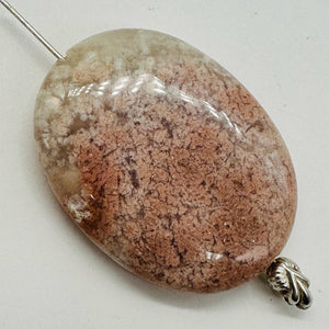 1 Speckled Peach Chalcedony Pendant Bead 9155