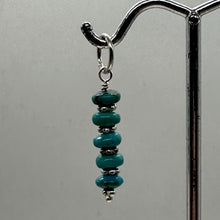 Load image into Gallery viewer, Turquoise Natural Rondelles Sterling Silver Pendant | Blue | 1 1/4&quot; Long |
