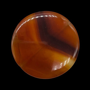 Red/Orange Sardonyx Agate Coin Pendant Bead 5677