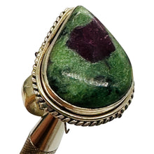 Load image into Gallery viewer, Pink Green Ruby Zoisite Gemstone Designer Sterling Silver Ring Size 6
