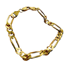 Load image into Gallery viewer, Handmade Italian 18K Gold Vermeil Figaro Chain Bracelet | 7mm | 8" | 12g |
