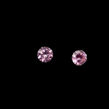 Load image into Gallery viewer, October Birthstone Shine 5mm Pink Cubic Zircon Sterling Silver Earrings
