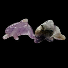 Load image into Gallery viewer, Jumping! 2 Carved Amethyst Dolphin Animal Beads
