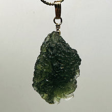 Load image into Gallery viewer, Moldavite 33ct 14K Gold Filled Tektite Pendant | 1 1/2&quot; Long| Green | 1 Pendant|
