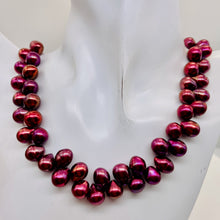 Load image into Gallery viewer, Radiant Raspberry 10x9mm to13.5x9mmteardrop Briolette Pearl Strand 110131
