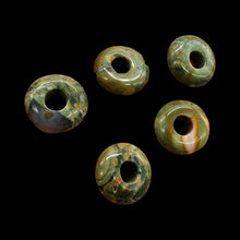 Load image into Gallery viewer, 5 Raintree Rhyolite Jasper Pi Circle Beads 009529P
