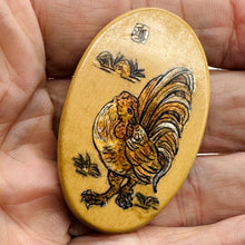 Load image into Gallery viewer, Chinese Year of the Rooster Pendant Bead | 1 Pendant Bead | 2" Long | Tan, Brown
