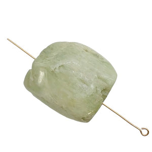 1 Chatoyant Green Kunzite Faceted Nugget Bead 3363B