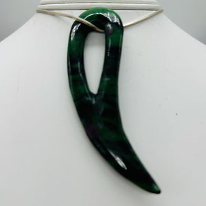Ruby Zoisite Comma Pendant Bead | 94x28x6mm | Green Red | 1 Pendant Bead |