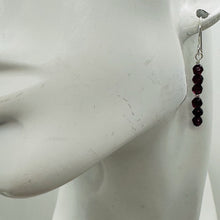 Load image into Gallery viewer, Sparkling Red Garnet &amp; 925 Sterling Silver Dangle Earrings | 1 1/2"Long |
