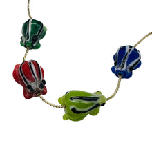 Load image into Gallery viewer, Frog Lampwork Glass Jumping Frog Beads | 17x12x9mm | Multi-Color | 4 Beads
