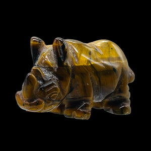 Baby Rhinoceros Tiger Eye Figurine | 1 Statue |