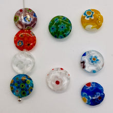 Load image into Gallery viewer, Millefiore Coin Beads | 12x4mm | Multi-color | 9 Beads |
