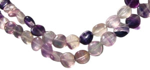 Adorable Multi-Hue Fluorite Coin Bead 8 inch Strand 9535xHS