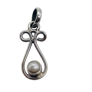 Pearl Sterling Silver Drop Pendant | 1" Long | White | 1 Pendant |