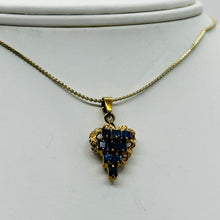 Load image into Gallery viewer, Sapphire Gemstone Vermeil Pendant Necklace | Blue | 1 inch long | 1 Pendant |
